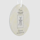 三つ子バプテスマの黄色三十字星パーソナライズされた オーナメント (正面)