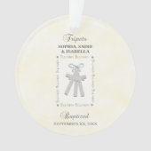 三つ子バプテスマの黄色三十字星パーソナライズされた オーナメント (正面)