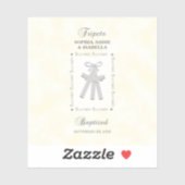 三つ子バプテスマの黄色三十字星パーソナライズされた シール (シート)