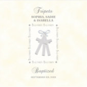 三つ子バプテスマの黄色三十字星パーソナライズされた シール (正面)