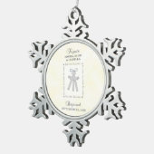 三つ子バプテスマの黄色三十字星パーソナライズされた スノーフレークピューターオーナメント (右)