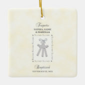 三つ子バプテスマの黄色三十字星パーソナライズされた セラミックオーナメント (正面)