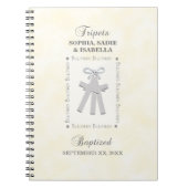 三つ子バプテスマの黄色三十字星パーソナライズされた ノートブック (正面)