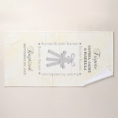 三つ子バプテスマの黄色三十字星パーソナライズされた バスタオル (バスタオル)