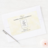 三つ子バプテスマの黄色三十字星パーソナライズされた 長方形シール (封筒)