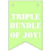 三つ子ベビーガールボーイの写真 バンティングフラッグ (第1の旗)