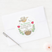 三つ子ベビーシャワー差出人住所 ラウンドシール (封筒)