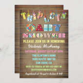 三つ子ベビーシャワー招待状 招待状 (正面/裏面)