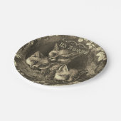 三つ子ヴィンテージベビーフォックスウッドランドシャワー ペーパープレート (アングル)