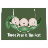 三つ子三つ子ポッドベビーシャワーバッグ ラージペーパーバッグ (正面)