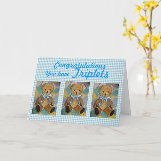 三つ子 カード (黄色い花)