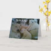 ***三つ子***三つ子だ！おめでとう カード (黄色い花)