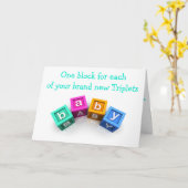 三つ子=三つ子=恋=三つ子の祝い カード (黄色い花)