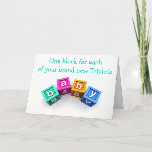 三つ子=三つ子=恋=三つ子の祝い カード (正面)