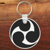 三つ巴ひだり左三つ巴太鼓キーチェーン キーホルダー (正面)