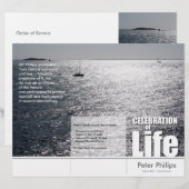 三つ折りの海景追悼式プログラムのフライヤー (正面/裏面)