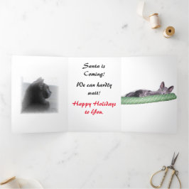 三つ折りカード - クリスマスのワクワク感 三つ折りクリスマスカード