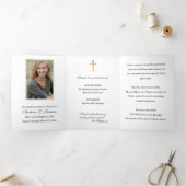 三つ折り宗教ヴァージンマリアカトリック葬祭 三つ折りカード (内部)