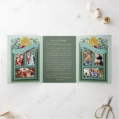 三つ折り潜水艦「海とご挨拶」写真カード 三つ折りクリスマスカード (内部)