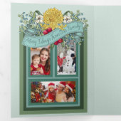 三つ折り潜水艦「海とご挨拶」写真カード 三つ折りクリスマスカード (内部最初)