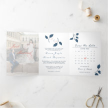 三つ折り結婚式招待状