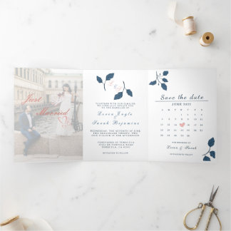 三つ折り結婚式招待状 三つ折り招待状