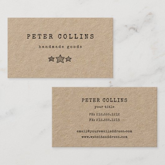 三つ星の国が田舎のクラフトをする 名刺 (正面/裏面)