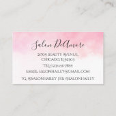 三つ編みピンクの水彩を持つ色鉛筆少女 名刺 (裏面)