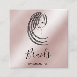 三つ編みヘアアフロアメリカン女性事業C スクエア名刺