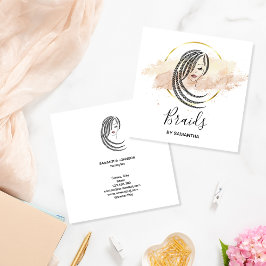 三つ編みヘアアフロアメリカン女性事業C スクエア名刺