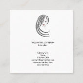 三つ編みヘアアフロアメリカン女性事業C スクエア名刺 (裏面)