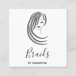 三つ編みヘアアフロアメリカン女性事業C スクエア名刺