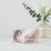 三つ編みヘアアフロアメリカン女性事業C 名刺 (スタンド正面)