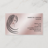 三つ編みヘアアフロアメリカン女性事業C 名刺 (裏面)