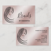 三つ編みヘアアフロアメリカン女性事業C 名刺 (正面/裏面)