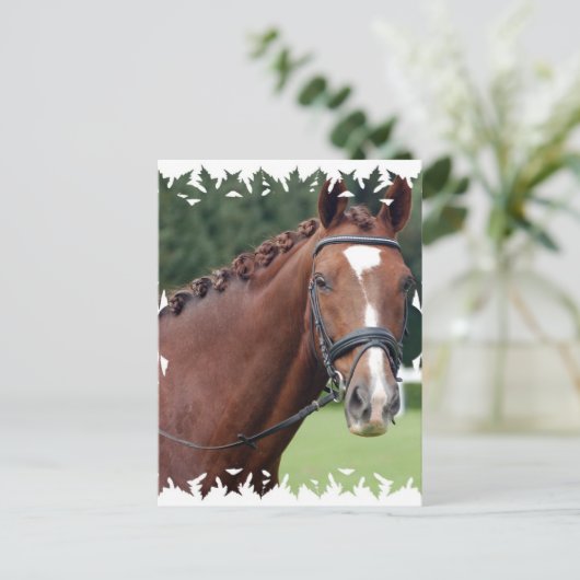 三つ編み馬のたてがみ ポストカード (スタンド正面)