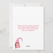 三つ編み髪のピンクのクリスマスガール格言 すてき シーズンカード (裏面)