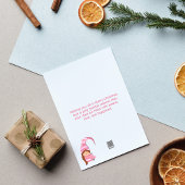 三つ編み髪のピンクのクリスマスガール格言 すてき シーズンカード