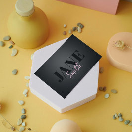 三つ編み髪ホットピンク 名刺