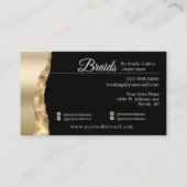 三つ編み髪結いスタイリストサロン金ゴールドGlam Photo 名刺 (裏面)