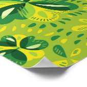 三つ葉のクローバー装飾模様 ポスター (角)