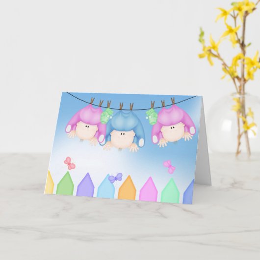 三つ誕生 カード (黄色い花)