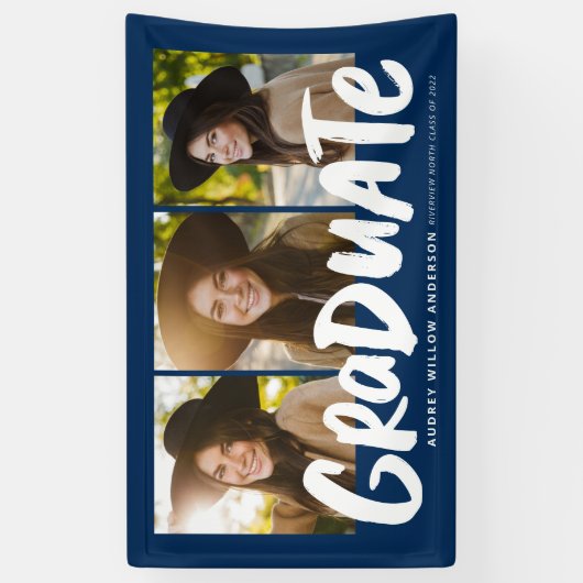 三はっきりした年モダン制水卒業 横断幕 (縦)