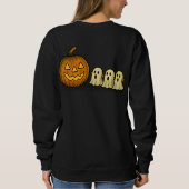 三よくはしゃぐ幽霊のカボチャ不気味 スウェットシャツ (裏面)