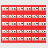 三アルパカサンタ ラッピングペーパー (フラット)