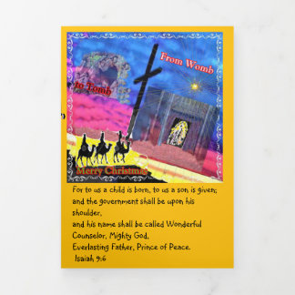 三アート折レターフォールドクリスマスカード 三つ折りカード