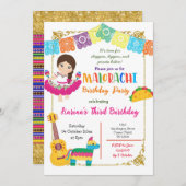 三エスト・ガール メキシコの誕生日 招待状 (正面/裏面)