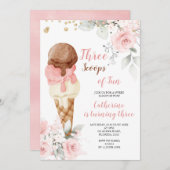 三エレガントつのおもしろいのスクープ3rd誕生日パーティー 招待状 (正面/裏面)