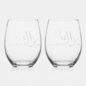 三エレガント人 ステムなしワイングラス (裏面)