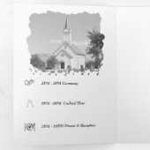 三エレガント重結婚式招待状テンプレート 三つ折り招待状 (内部最初)